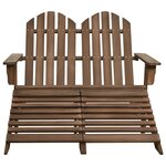 vidaXL Chaise de jardin Adirondack 2 places repose-pied sapin marron