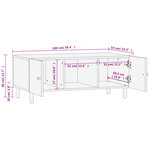 vidaXL Table basse noir 100x54x40 cm bois massif de manguier