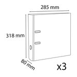 Lot De 3 Classeurs À Levier - Dos De 80mm - Format À Classer A4 - Extérieur En Polypropylène / Intérieur En Papier - Orange - X 4 - Exacompta