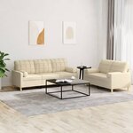 vidaXL Ensemble de canapés 2 Pièces avec coussins crème tissu