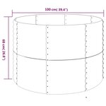 vidaXL Lit surélevé de jardin Acier enduit de poudre 100x100x68cm gris