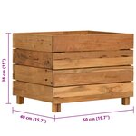 vidaXL Lit surélevé 50x40x38 cm bois de teck recyclé et acier