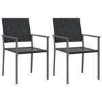 vidaXL Chaises de jardin lot de 2 noir 54x62 5x89 cm résine tressée