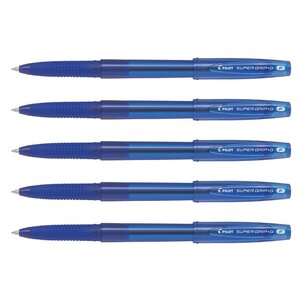 Stylo Bille à Capuchon SUPER GRIP G Pointe Fine Bleu x 5 PILOT