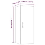 vidaXL Armoire murale Noir 34 5x34x90 cm Bois d'ingénierie