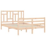 vidaXL Cadre de lit avec tête de lit 140x200 cm bois massif