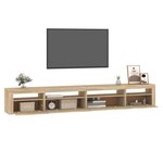 vidaXL Meuble TV avec lumières LED Chêne sonoma 270x35x40 cm