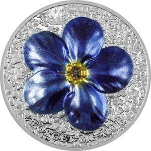 FORGET ME NOT Flowers and Leaves 1 Once Argent Monnaie 10 Dollars Palau 2023