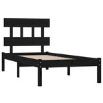 vidaXL Cadre de lit Noir Bois massif 100x200 cm