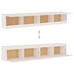 vidaXL Armoires murales 2 Pièces Blanc 100x30x35 cm Bois de pin massif