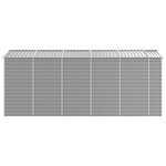 vidaXL Abri de jardin gris clair 191x470x198 cm acier galvanisé