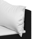 vidaXL Salon de jardin 3 Pièces avec coussins Noir Résine tressée