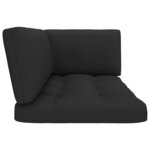 vidaXL Canapé palette 2 places avec coussins Pin imprégné de noir