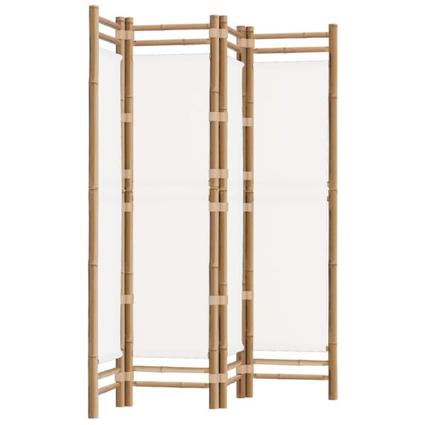 vidaXL Cloison de séparation pliante 4 panneaux 160 cm Bambou et toile