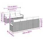 Ensemble de canapés de jardin 8 pièces vidaXL avec coussins en poly rattan noir acacia