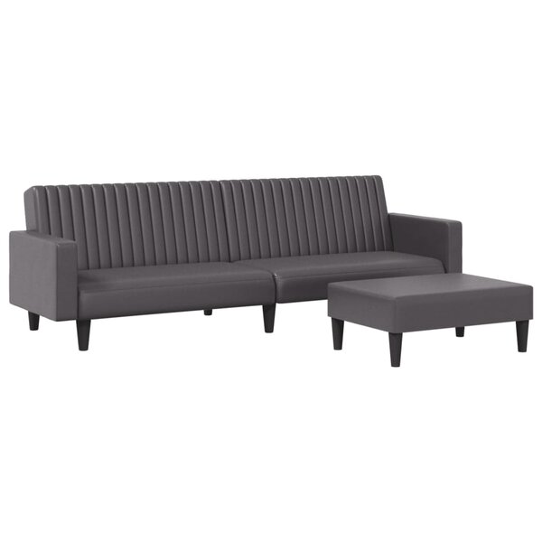 vidaXL Ensemble de canapés 2 Pièces gris similicuir