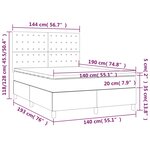 vidaXL Sommier à lattes de lit avec matelas Gris clair 140x190cm Tissu