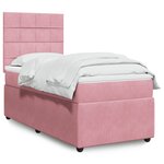 vidaXL Sommier à lattes de lit avec matelas Rose 90x190 cm Velours