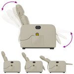 vidaXL Fauteuil inclinable de massage électrique crème similicuir