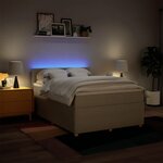 vidaXL Sommier à lattes de lit avec matelas Crème 140x200 cm Tissu