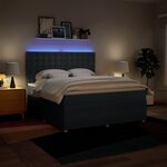 vidaXL Sommier à lattes de lit avec matelas Bleu 180x200 cm Tissu