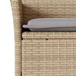 vidaXL Ensemble de bistro avec coussins 3 Pièces beige rotin et verre