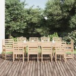 vidaXL Ensemble à dîner de jardin 11 Pièces bois massif de pin