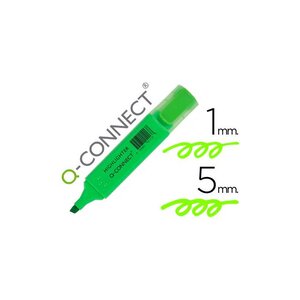 Surligneurtracé 2/5 mm pointe biseautée couleurs éclatantes vert x 10 Q-CONNECT
