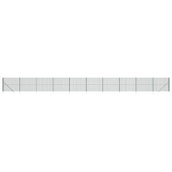 vidaXL Clôture en treillis métallique et piquet d'ancrage vert 1 6x25m