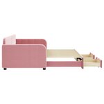 vidaXL Lit de jour avec gigogne et tiroirs rose 90x200 cm velours