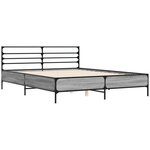 vidaXL Cadre de lit sonoma gris 160x200 cm bois d'ingénierie et métal