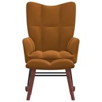 vidaXL Chaise à bascule avec repose-pied Marron Velours
