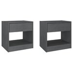 vidaXL Tables de chevet 2 Pièces Gris 40x31x40 cm Bois de pin massif