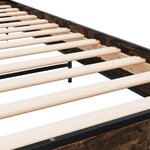 vidaXL Cadre de lit chêne fumé 90x200 cm bois d'ingénierie et métal