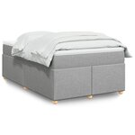 vidaXL Sommier à lattes de lit avec matelas Gris clair 120x200cm Tissu