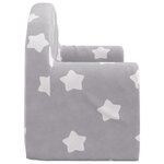 vidaXL Canapé enfants 2 places gris clair avec étoiles peluche douce