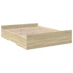 vidaXL Cadre de lit et tiroirs chêne sonoma 150x200 cm bois ingénierie