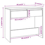 vidaXL Table console gris béton 89x41x76 5 cm bois d'ingénierie