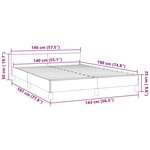 vidaXL Cadre de lit sans matelas gris foncé 140x190 cm velours