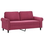 vidaXL Ensemble de canapés 3 Pièces avec coussins rouge bordeaux velours