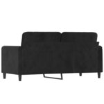 vidaXL Canapé à 2 places Noir 140 cm Velours