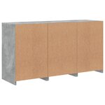 vidaXL Buffet avec lumières LED gris béton 123x37x67 cm