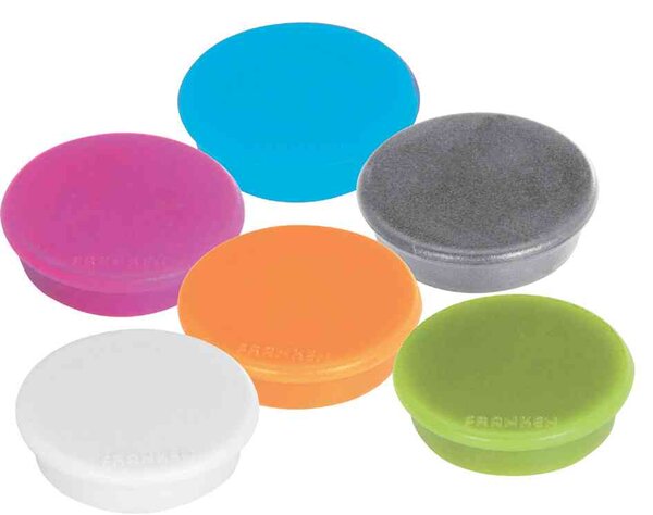 Lot de 10 Aimants MagFun Diam 32 mm Force 800g couleurs assorties FRANKEN
