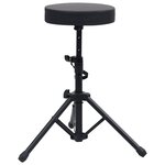 vidaXL Ensemble de support de clavier et de tabouret Noir