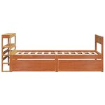 vidaXL Cadre de lit sans matelas cire marron 75x190 cm bois pin massif