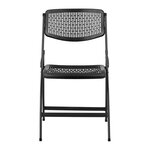 Lot de 5 chaises restaurants  les cafés  les bureaux et les salles d'attente 150 kg max conception pliante noir 14_0006014