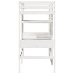 vidaXL Lit mezzanine avec bureau et étagères blanc 90x200cm pin massif