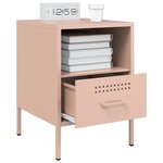 vidaXL Tables de chevet 2 Pièces rose 36x39x50 5 cm acier laminé à froid
