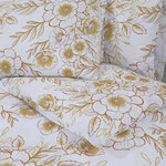 vidaXL Ensemble de housse de couette blanc et marron 260x220 cm Coton