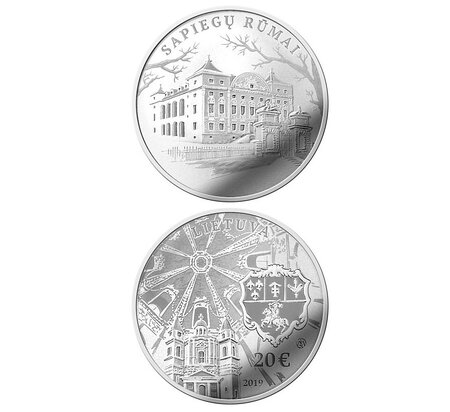 Pièce de monnaie 20 euro Lituanie 2019 argent BE - Palais Sapieha